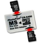 adaptador DUAL para memorias microSD y Sony Stick Pro DUO
