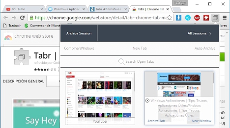 Optimizar Chrome con Tabr 1