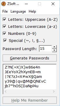 ZSoft Password Generator