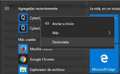 Desinstalar Aplicaciones de Windows 10
