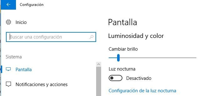 Modo Nocturno en Windows 10