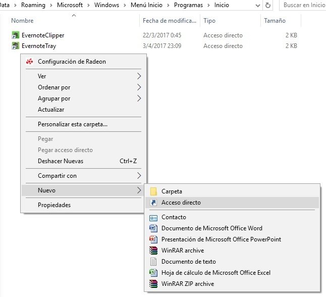 Iniciar automaticamente aplicaciones portatiles en Windows 10