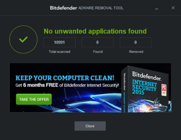 Bitdefender Adware Removal