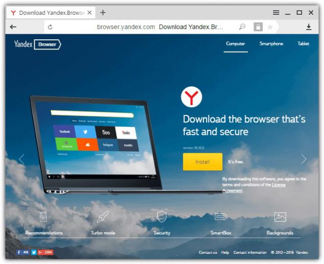 Yandex como Alternativas a Chromium