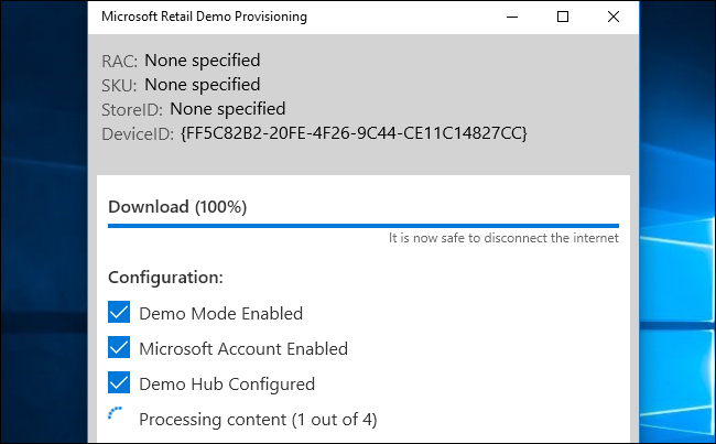 Truco Windows 10 demo comercial