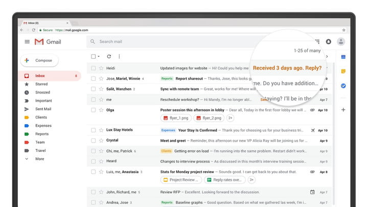 Empujones de Gmail con respuestas urgentes