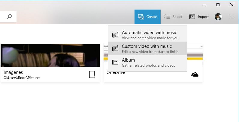Microsoft Photos mezclar varios videos