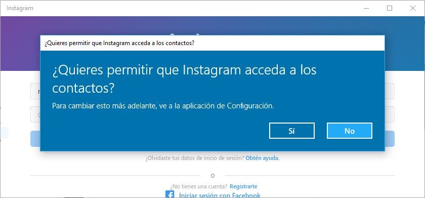 mensajes en Instagram de Windows 10