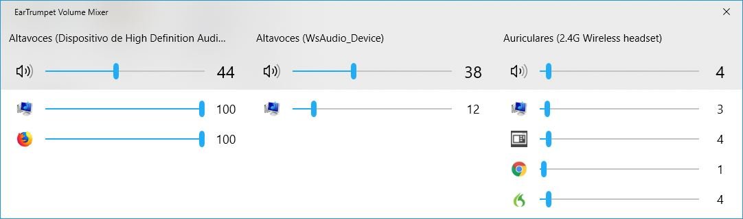 EarTrumpet mezclador de volumen Windows 10