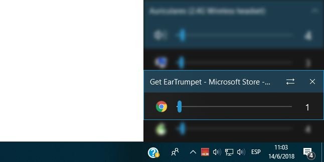 EarTrumpet mezclador de volumen Windows 10