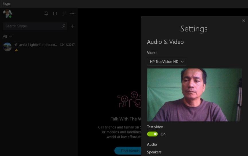 configuracion Skype en Windows 10