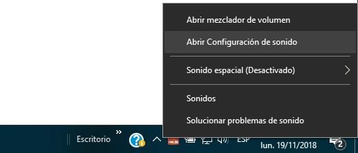 Configuración de Audio Windows 10