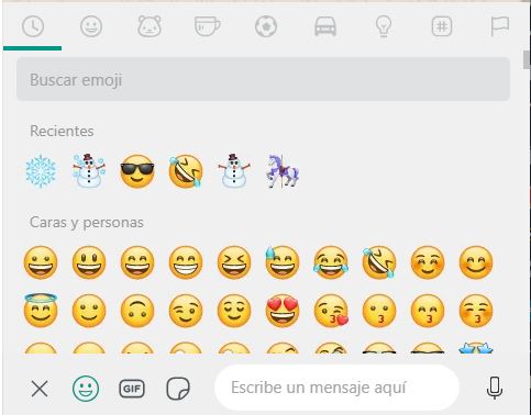 emojis en WhatsApp Desktop