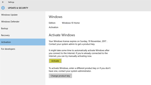 Windows 10 sin activar