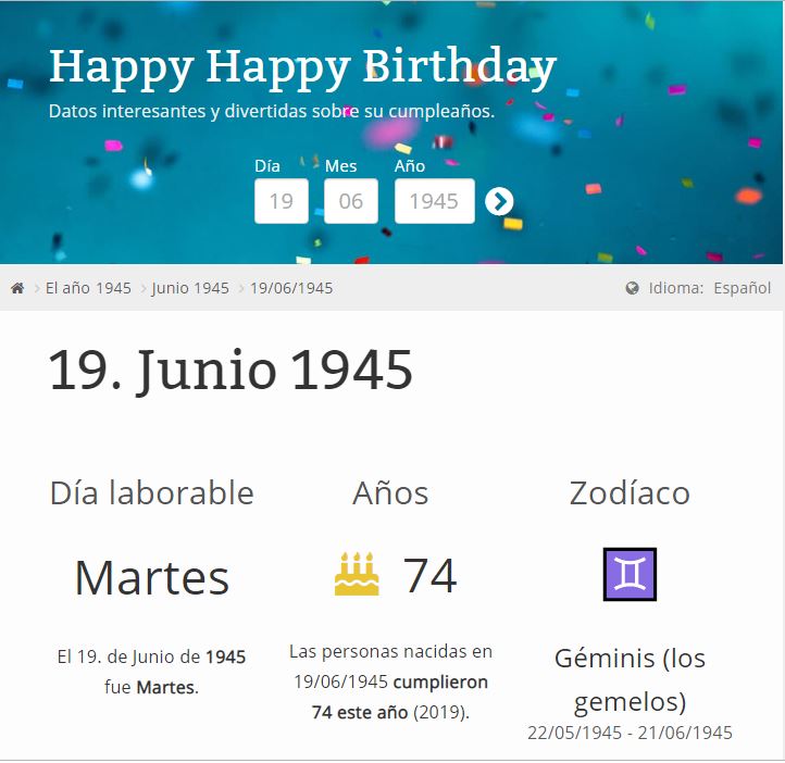 feliz cumpleaños en Windows 10