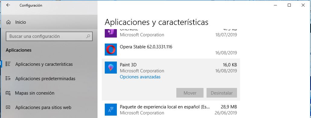 Desinstalar Aplicaciones en Windows 10