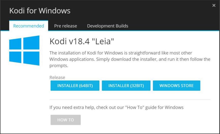 Kodi 18.4 para Windows 10