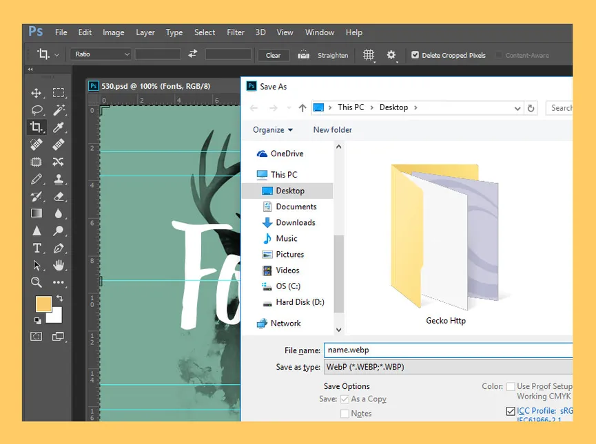 Convertir JPG a WebP con Adobe Photoshop