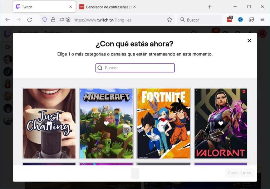 Twitch seguir canales