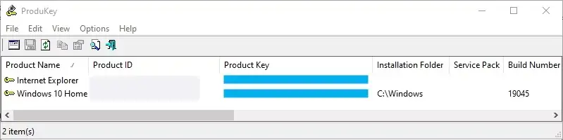 como ver clave de producto de Windows 10